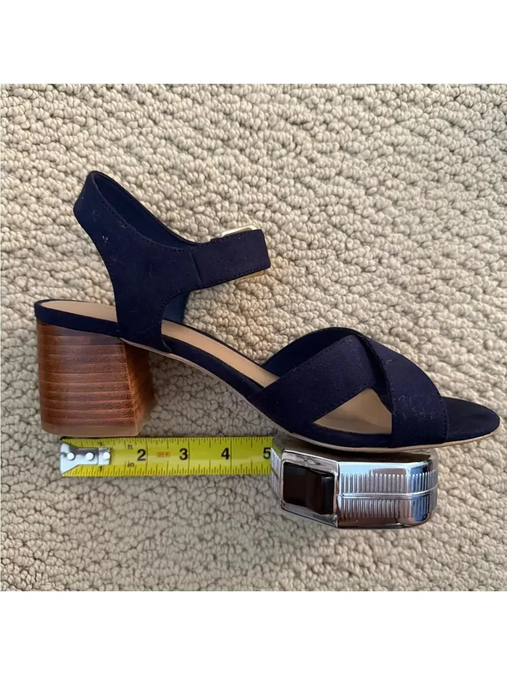 14TH & UNION Navy Blue Sandals w/ Buckle Strap Women 7.5 7-1/2 M
